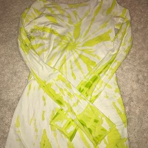 Hard Tail Forever Neon Yellow Tie Dye Top